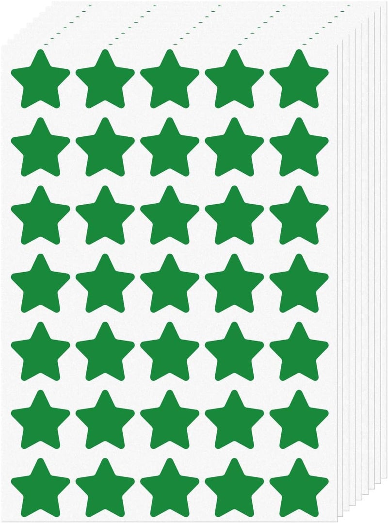 FINDAT Green Star Stickers 1 Inch Vinyl Kids Reward Sticker Removable Waterproof Small Stars Labels Reusable Colored Assorted Decals for Student School Classroom Teacher Supplies 700 PCS - Image 1